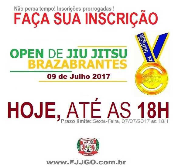 ULTIMO DIA! Inscrição para OPEN BRAZABRANTES