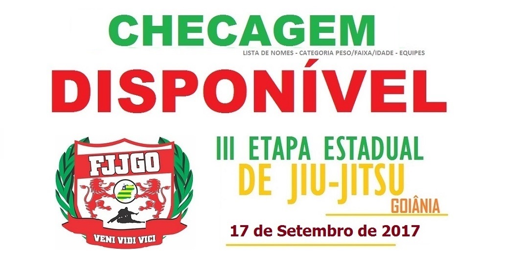 3ª CHECAGEM DISPONÍVEL – 3 Etapa Estadual