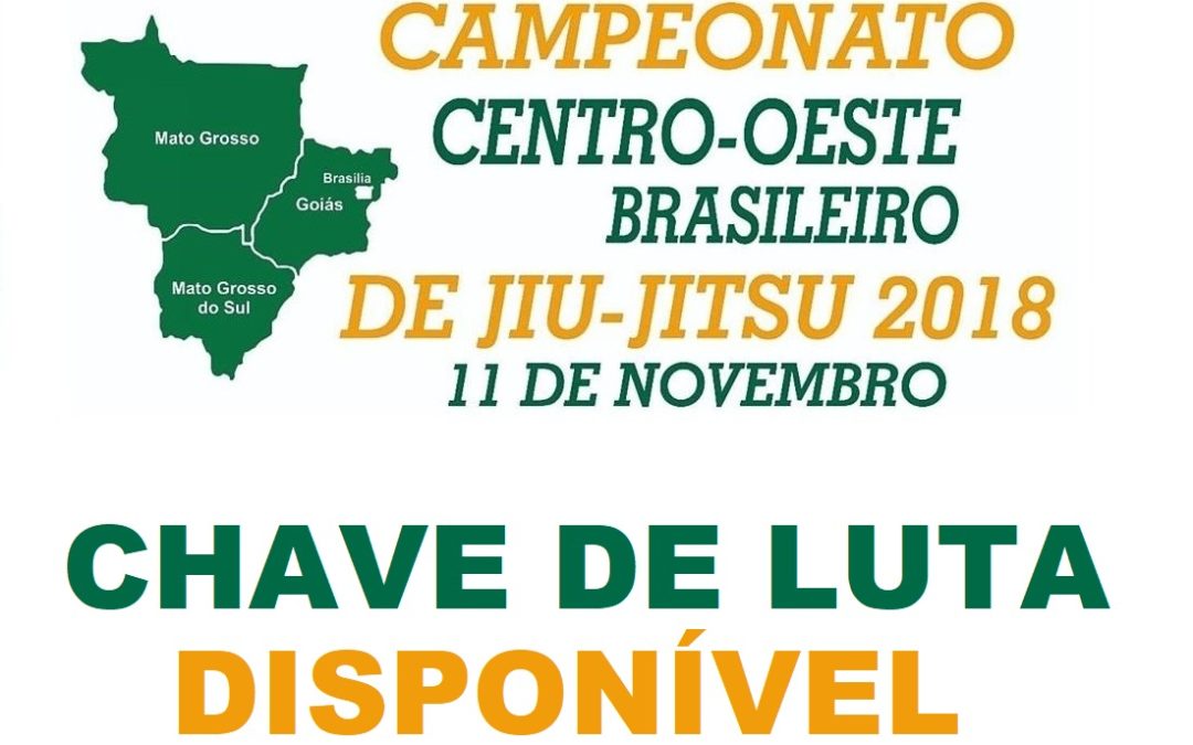 Chaves de luta divulgadas para o Centro-Oeste Brasileiro 2018